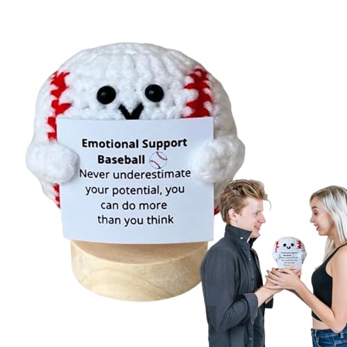 Fierudeng Häkelball mit emotionaler Unterstützung, motivierendes Zitat, Strickball, Stressabbau-Dekoration, Häkelball mit inspirierendem Zitat für Zuhause, Arbeitsplatz, Einweihungsdekoration von Fierudeng