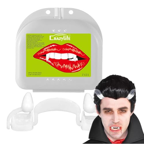 Fierudeng Halloween Zahnprothese - Realistisches Gebiss - Ausziehbare Realistische Reißzähne Material Kosmetik Accessoires Für Theaterproduktionen Kostümpartys Horror Conventions von Fierudeng