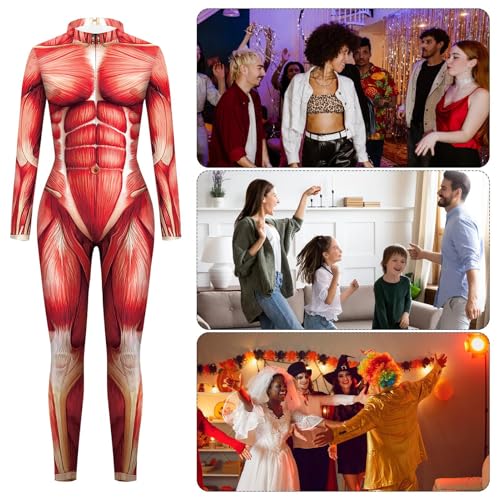 Fierudeng Muskel Body Suit Kostüm | Enger Muskel Druck Halloween Overall Erwachsene,Vollkörper Catsuit für Rollenspiel Bühnenevents Mottopartys Fierudeng Muskel Body Suit Kostüm | Enger Muskel Druck Halloween Overall Erwachsene,Vollkörper Catsuit für Rollenspiel Bühnenevents Mottopartys von Fierudeng