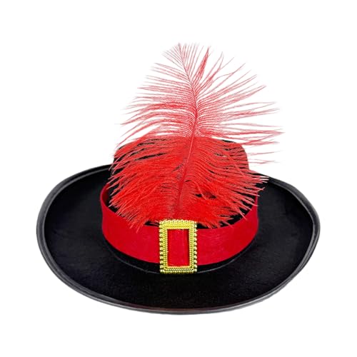 Fierudeng Musketier Hut, Cosplay Hut Mit Schärpe Und Feder, Neuartige Kopfbedeckung, Atmungsaktive Kopfbedeckung, Kleidungszubehör Für Kinder Fierudeng Musketier Hut, Cosplay Hut Mit Schärpe Und Feder, Neuartige Kopfbedeckung, Atmungsaktive Kopfbedeckung, Kleidungszubehör Für Kinder von Fierudeng