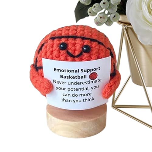 Fierudeng Positive Crochet – Strickball mit motivierendem Zitat – Stressabbau- -Häkelball mit inspirierendem Zitat für Zuhause, Arbeitsplatz, Einweihungsdekoration von Fierudeng