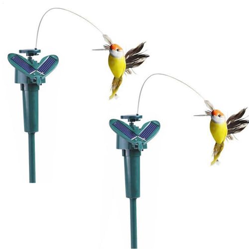Flatternder Kolibri Solar, 2 Stück Solarbetriebener Fliegender Kolibri, Lustiges Solar Oder Batteriebetriebenes Spielzeug, Wackelnder Flattervogel Für Garten, Hof, Pfahl Flatternder Kolibri Solar, 2 Stück Solarbetriebener Fliegender Kolibri, Lustiges Solar Oder Batteriebetriebenes Spielzeug, Wackelnder Flattervogel Für Garten, Hof, Pfahl von Fierudeng