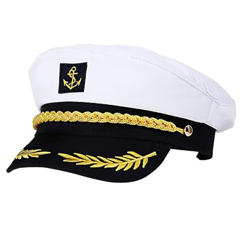 Kapitän Hut, Kapitänsmütze, Verstellbare Matrosenkostüm Cosplay Mütze, Marine Accessoires, Marine Mütze Für Erwachsene, Universelles Ideales Matrosenkostüm Kapitän Hut, Kapitänsmütze, Verstellbare Matrosenkostüm Cosplay Mütze, Marine Accessoires, Marine Mütze Für Erwachsene, Universelles Ideales Matrosenkostüm von Fierudeng