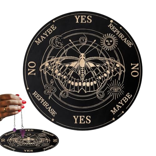 Pendelbrett, Wünschelruten-Wahrsagungstafel, hölzerne Metaphysische Planchette Message Boards mit Buchstaben, Geist Dekorationen Pendelbretter Spiel für Anfänger, Familie Pendelbrett, Wünschelruten-Wahrsagungstafel, hölzerne Metaphysische Planchette Message Boards mit Buchstaben, Geist Dekorationen Pendelbretter Spiel für Anfänger, Familie von Fierudeng
