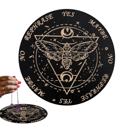 Pendelbrett, Wünschelruten-Wahrsagungstafel, hölzerne Metaphysische Planchette Message Boards mit Buchstaben, Geist Dekorationen Pendelbretter Spiel für Anfänger, Familie Pendelbrett, Wünschelruten-Wahrsagungstafel, hölzerne Metaphysische Planchette Message Boards mit Buchstaben, Geist Dekorationen Pendelbretter Spiel für Anfänger, Familie von Fierudeng