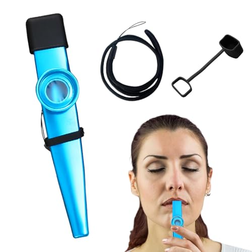 Tragbares Kazoo – Metall-Kazoo – leichtes Kazoo-Musikinstrument mit klarem und stabilem Klang, exquisit poliert, glatte Kanten, die Ihren Mund nicht zerkratzen von Fierudeng