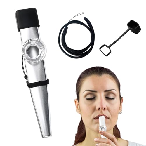 Tragbares Kazoo – Metall-Kazoo – leichtes Kazoo-Musikinstrument mit klarem und stabilem Klang, exquisit poliert, glatte Kanten, die Ihren Mund nicht zerkratzen von Fierudeng