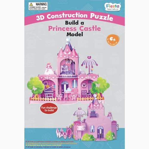 Fiesta Crafts Build A Princess Castle 3D Construction Puzzle Model Craft Kits for Kids - Educational DIY Craft Toy with Carriage Suitable for Ages 6 Year+ von Fiesta Crafts