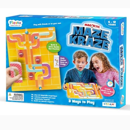 Fiesta Crafts Magnetic Maze Kraze Puzzle Game for Kids - Fun Learning Educational Toy Board Game for Children Ages 6 to 12 Years von Fiesta Crafts