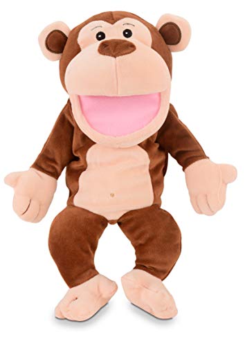 Fiesta Crafts Monkey Hand Puppet for Kids - Soft & Interactive Monkey Toy with Moving Mouth & Arms for Role Play, Creativity & Sensory Skills Toys for 3 Year Old Boys & Girls & Above von Fiesta