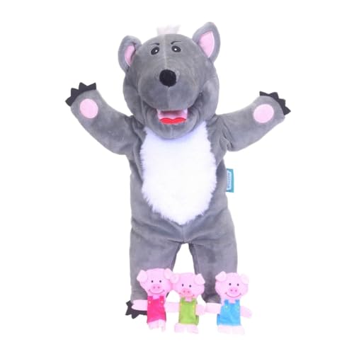 Fiesta Crafts Big Bad Wolf & 3 Little Pigs Tellatale Hand Puppet von The Puppet Company