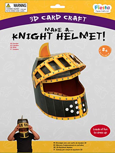 Fiesta Crafts Make a Knight Helmet 3D Mask Card Craft Kit for Kids - DIY Craft and Art Learning Educational Toy for Children Aged 5 Years+ von Fiesta Crafts