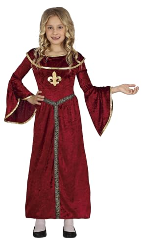 FIESTAS GUIRCA Mittelalterliches Prinzessin Kostüm Mädchen – Rotes Kleid mit goldenen Verzierungen für Mädchen von 5-6 Jahren FIESTAS GUIRCA Mittelalterliches Prinzessin Kostüm Mädchen – Rotes Kleid mit goldenen Verzierungen für Mädchen von 5-6 Jahren von FIESTAS GUIRCA