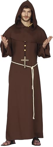 Fiestas GUiRCA Mönchskostüm Männer - Größe L 52 – 54 - Mittelalterliche Mönch Robe Kostüm Erwachsene - Braune Mönchskute mit Kapuze, Priest Kostüm Herren Fasching, Halloween Kostüm Mönch, Karneval Fiestas GUiRCA Mönchskostüm Männer - Größe L 52 – 54 - Mittelalterliche Mönch Robe Kostüm Erwachsene - Braune Mönchskute mit Kapuze, Priest Kostüm Herren Fasching, Halloween Kostüm Mönch, Karneval von Fiestas GUiRCA