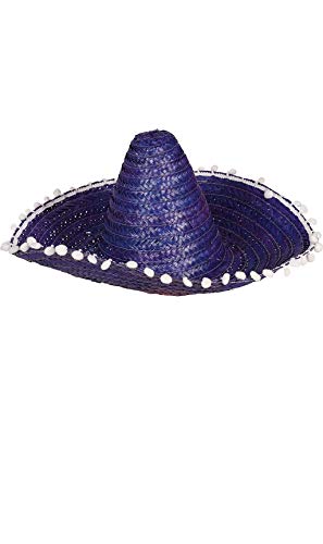 Guirca riesiger Stroh Sombrero für Erwachsene Mexiko Hut Farben groß Blau ca. 51 cm von Fiestas GUiRCA