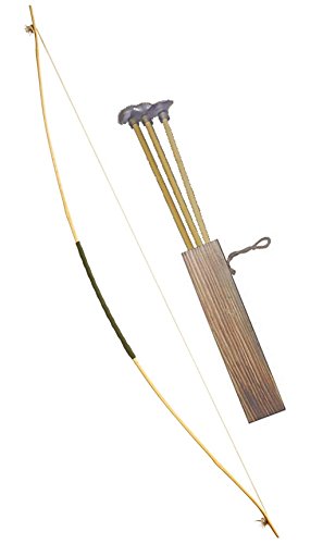 Pfeil und Bogen Set aus Holz Indianer Räuber Rächer Bogenschütze Kostüm 100cm, Beige Pfeil und Bogen Set aus Holz Indianer Räuber Rächer Bogenschütze Kostüm 100cm, Beige von FIESTAS GUIRCA