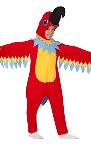 Fiestas GUiRCA Buntes Papagei Kostüm Kinder - Alter 10-12 Jahre - Tropischer Vogel Plüsch Onesie für Jungen u. Mädchen -Tierkostüm für Karneval, Fasching, Tropische Themen Party, Tukan Verkleidung von Fiestas GUiRCA