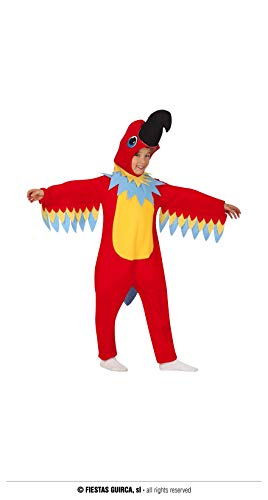 Fiestas GUiRCA Buntes Papagei Kostüm Kinder - Alter 10-12 Jahre - Tropischer Vogel Plüsch Onesie für Jungen u. Mädchen -Tierkostüm für Karneval, Fasching, Tropische Themen Party, Tukan Verkleidung von Fiestas GUiRCA