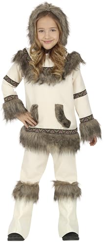 Fiestas GUiRCA Deluxe Kinder Eskimo Kostüm in Pelz u. Wildleder Optik - Alter 10-12 J. - Authentisches Indianer Eskimo Kostüm für Jungen u. Mädchen - Länderkostüm für Karneval, Fasching, Halloween von Fiestas GUiRCA