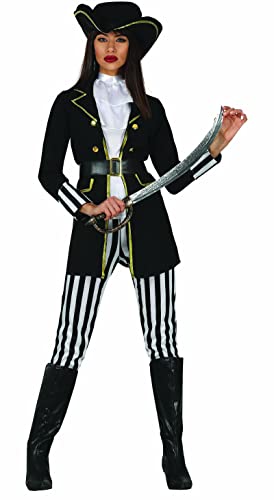 Fiestas GUiRCA Deluxe Piratenkostüm Damen - Größe S 36 – 38 - Kostüm Piratin Erwachsene inkl. Piraten Hut - Pirat Kostüm Damen Karneval, Fasching, Fastnacht Kostüm Pirat Damen, Halloween von Fiestas GUiRCA