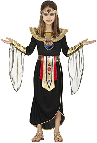 Fiestas Guirca Hochwertiges Königin Cleopatra Kostüm Kinder Teenagers 14 -16 Jahre - Ägyptische Königin Kostüm Schwarz Gold, Pharao Göttin Mädchen Kostüm Karneval, Kleopatra Kleid Fasching, Fastnacht von Fiestas Guirca