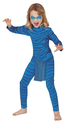Fiestas Guirca Magische Blaue Katze Kinder Kostüm - Tigerin Kostüm Kinder Ink. blau gestreifter Jumpsuit u. Schwanz - Alter 10-12 J.- Bengalischer Tiger Tier Kostüm Karneval, Fasching Kostüm Kinder Fiestas Guirca Magische Blaue Katze Kinder Kostüm - Tigerin Kostüm Kinder Ink. blau gestreifter Jumpsuit u. Schwanz - Alter 10-12 J.- Bengalischer Tiger Tier Kostüm Karneval, Fasching Kostüm Kinder von Fiestas Guirca