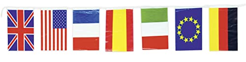 Internationale Girlande Plastikflaggennationen USA Europa von Fiestas GUiRCA