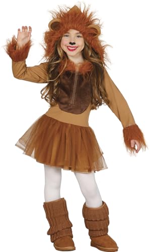 FIESTAS GUIRCA | Löwenkostüm für Kinder (3-4 Jahre) - Kapuze, Schwanz und Kleid - Tierkostüme für Halloween, Karneval und Kostümpartys - Ideal für Mädchen - Braun von FIESTAS GUIRCA