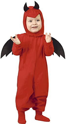 Kostüm Teufel Eik Gr 80-92 Kinderfasching Overall Haube rot Halloween Teufelchen (74/80) von FIESTAS GUIRCA