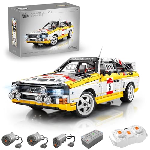 Bole Brick 23043 Technik Sportwagen Bausatz für Audi Sport Quattro S1, 3887 Teile 1:8 mit 3 Motoren und LED Lichter Groß Ferngesteuert Auto Klemmbausteine(Originalverpackung) (Dynamische Version) von FigureArt