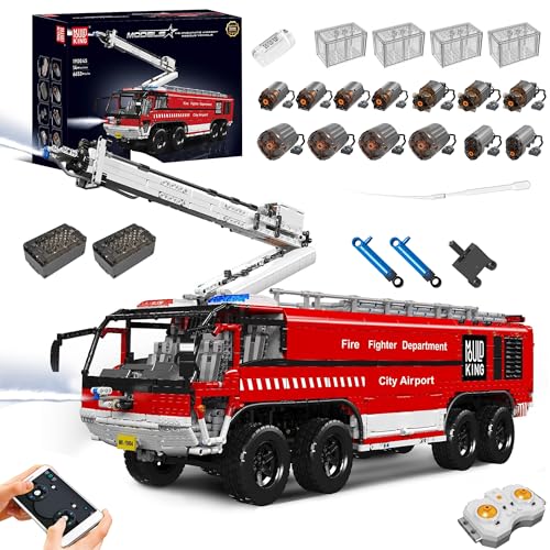 FigureArt MK 19004S Technik Flughafen Rettungsfahrzeug LKW Bausatz, 6653 Teile mit 13 Motoren Fernbedienung Wasserspray Technik Pneumatik Klemmbausteine FigureArt MK 19004S Technik Flughafen Rettungsfahrzeug LKW Bausatz, 6653 Teile mit 13 Motoren Fernbedienung Wasserspray Technik Pneumatik Klemmbausteine von FigureArt