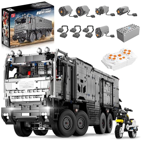 FigureArt Technik LKW Wohnmobil Offroad Bauset, 6068 Teile Groß Technik Klemmbausteine mit Fernbedienung und 5 Motors, Sammlermodell als Geschenk für Erwachsene, TGL T4009(Originalverpackung) von FigureArt