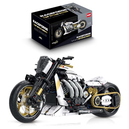 FigureArt Technik Motorrad Klemmbausteine, GULY 60522, 1810 Teile 1:5 Groß MOC Bausatz(Originalverpackung) von FigureArt