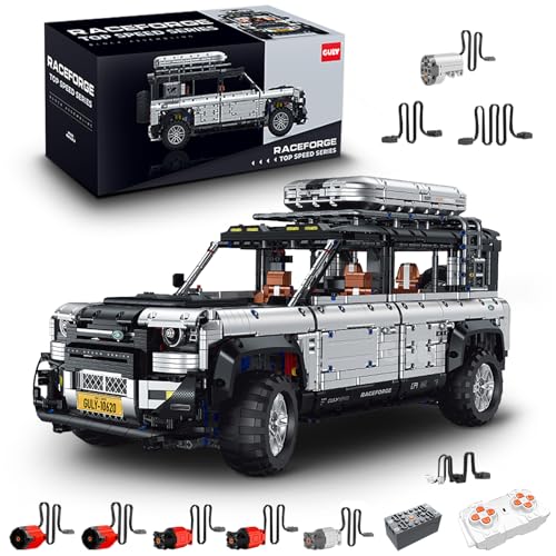 Technik Offroad Auto Bausatz, GULY 10620, 4817 Teile 1:8 mit Motoren und LED Groß Ferngesteuert Auto Klemmbausteine (Originalverpackung) (Dynamische Version) von FigureArt