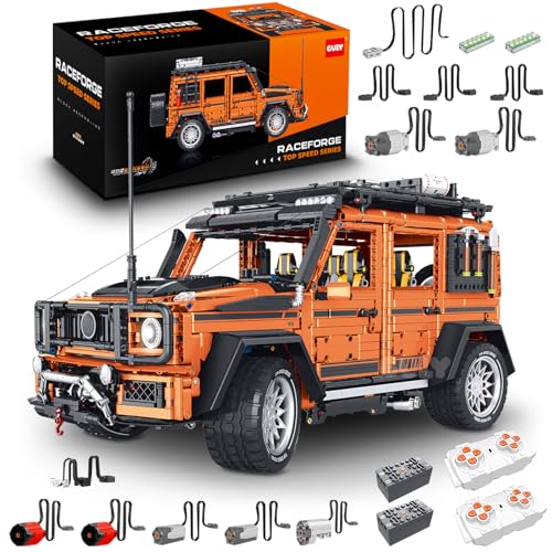 Technik Offroad Auto Bausatz, GULY 10642, 3914 Teile 1:8 mit Motoren und LED Groß Ferngesteuert Auto Klemmbausteine (Originalverpackung) (Dynamische Deluxe-Edition) von FigureArt