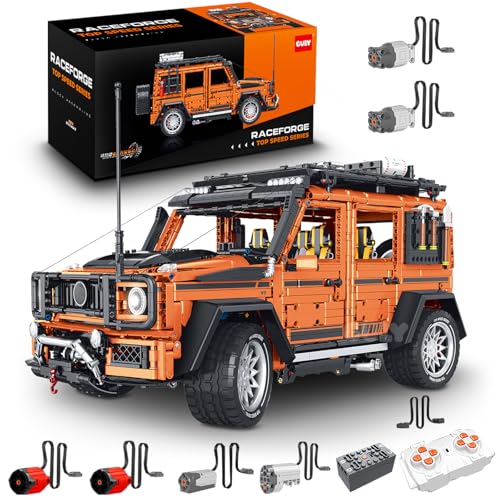 Technik Offroad Auto Bausatz, GULY 10642, 3914 Teile 1:8 mit Motoren und LED Groß Ferngesteuert Auto Klemmbausteine (Originalverpackung) (Dynamische Version) von FigureArt