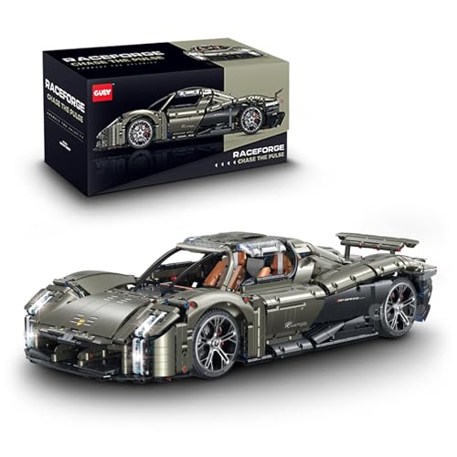 Technik Sportwagen Auto Bausatz, GULY 10626, 3728 Teile mit Motoren und LED Ferngesteuert Auto MOC Klemmbausteine (Originalverpackung) (Statische Version) von FigureArt