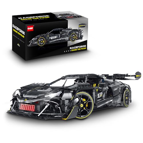 Technik Sportwagen Auto Bausatz, GULY 10627, 3729 Teile mit Motoren und LED Ferngesteuert Auto MOC Klemmbausteine (Originalverpackung) (Statische Version) von FigureArt