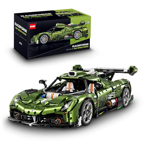 Technik Sportwagen Auto Bausatz, GULY 10628, 3838 Teile mit Motoren und LED Ferngesteuert Auto MOC Klemmbausteine (Originalverpackung) (Statische Version) von FigureArt