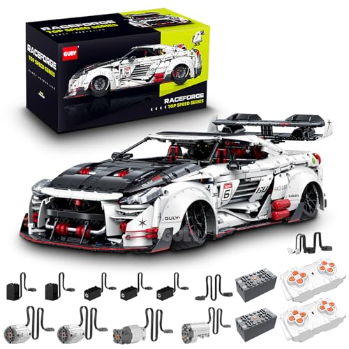 Technik Sportwagen Auto Bausatz, GULY 10630, 3939 Teile mit Motoren und LED Groß Ferngesteuert Auto Klemmbausteine (Originalverpackung) (Dynamische Deluxe-Edition) von FigureArt