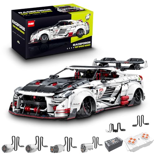 Technik Sportwagen Auto Bausatz, GULY 10630, 3939 Teile mit Motoren und LED Groß Ferngesteuert Auto Klemmbausteine (Originalverpackung) (Dynamische Version) von FigureArt