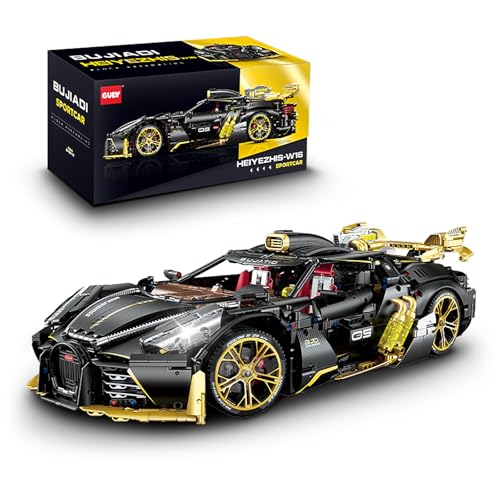 Technik Sportwagen Auto Bausatz, GULY 10631, 3976 Teile mit Motoren und LED Groß Ferngesteuert Auto MOC Klemmbausteine (Originalverpackung) (Statische Version) von FigureArt