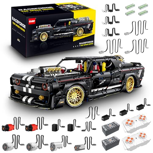 Technik Sportwagen Auto Bausatz, GULY 10637, 3751 Teile mit Motoren und LED Groß Ferngesteuert Auto MOC Klemmbausteine (Originalverpackung) (Dynamische Deluxe-Edition) von FigureArt