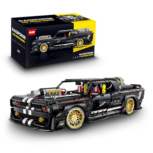 Technik Sportwagen Auto Bausatz, GULY 10637, 3751 Teile mit Motoren und LED Groß Ferngesteuert Auto MOC Klemmbausteine (Originalverpackung) (Statische Version) von FigureArt