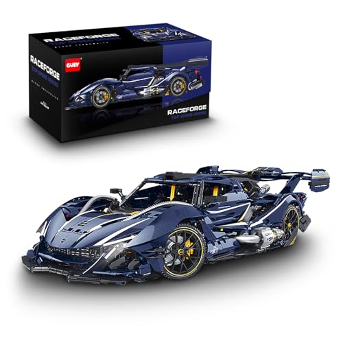Technik Sportwagen Auto Bausatz, GULY 10641, 3656 Teile mit Motoren und LED Ferngesteuert Auto MOC Klemmbausteine (Originalverpackung) (Statische Version) von FigureArt