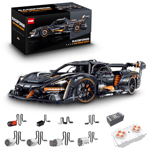 Technik Sportwagen Auto Bausatz, GULY 10646, 3803 Teile mit Motoren und LED Groß Ferngesteuert Auto Klemmbausteine (Originalverpackung) (Dynamische Version) von FigureArt