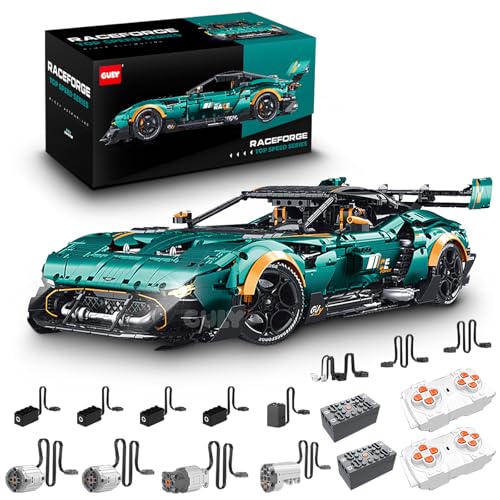 Technik Sportwagen Auto Bausatz, GULY 10647, 3794 Teile mit Motoren und LED Groß Ferngesteuert Auto Klemmbausteine (Originalverpackung) (Dynamische Deluxe-Edition) von FigureArt