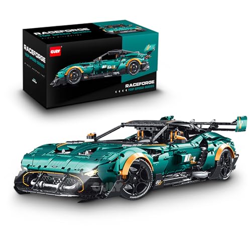 Technik Sportwagen Auto Bausatz, GULY 10647, 3794 Teile mit Motoren und LED Groß Ferngesteuert Auto Klemmbausteine (Originalverpackung) (Statische Version) von FigureArt