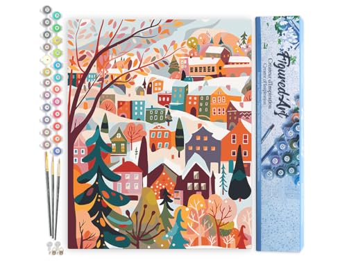 Figured'Art Malen Nach Zahlen Erwachsene Buntes Winterdorf - Paint by Numbers Basteln DIY Bastelset 40x50cm ohne Holzrahmen Figured'Art Malen Nach Zahlen Erwachsene Buntes Winterdorf - Paint by Numbers Basteln DIY Bastelset 40x50cm ohne Holzrahmen von Figured'Art