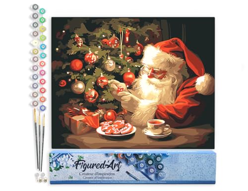 Figured'Art Malen Nach Zahlen Erwachsene Fröhlicher Abend des Weihnachtsmanns - Paint by Numbers Basteln DIY Bastelset 40x50cm ohne Holzrahmen Figured'Art Malen Nach Zahlen Erwachsene Fröhlicher Abend des Weihnachtsmanns - Paint by Numbers Basteln DIY Bastelset 40x50cm ohne Holzrahmen von Figured'Art